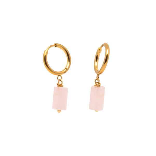 Rosenquarz Pendant Dangle Ohrringe