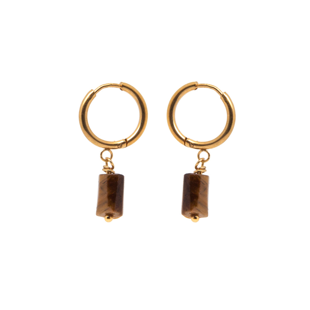 Tigerauge Pendant Dangle Ohrringe