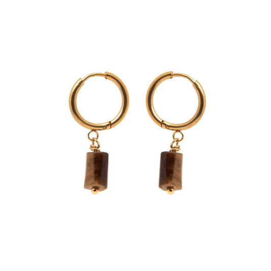 Tigerauge Pendant Dangle Ohrringe